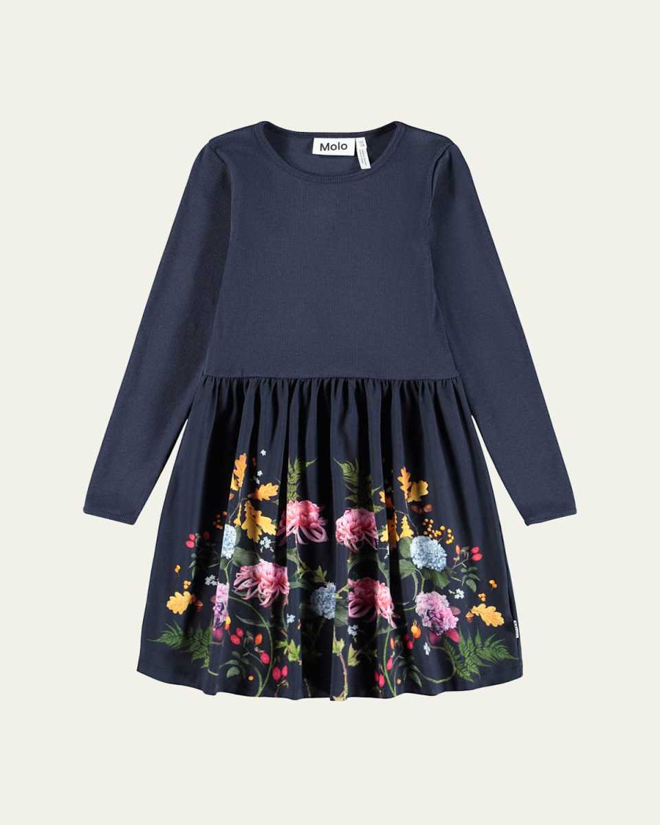 Girl's Credence Long-Sleeve Dress, Size 7-12